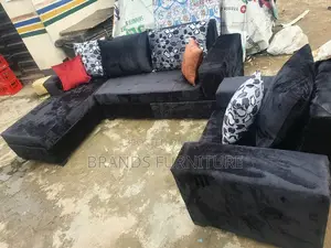 Photo - Black Lshap Single Seater With Troll Pillows