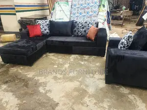Photo - Black Lshap Single Seater With Troll Pillows