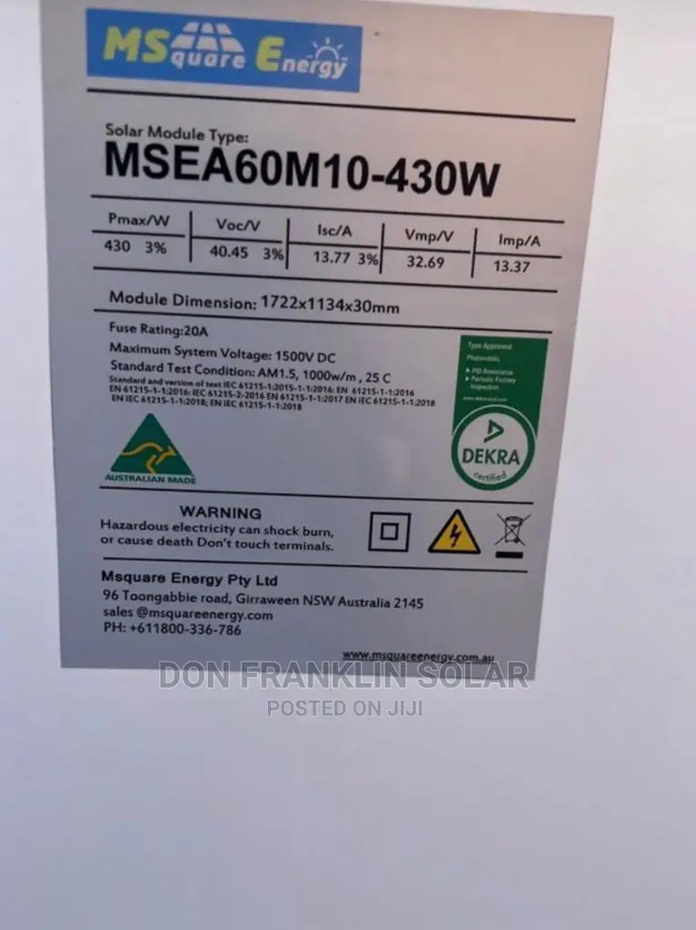 430watts Msquare Brand New Solar Panel