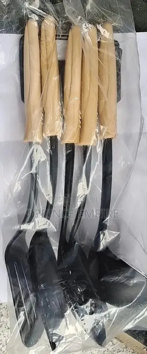 Silicon Non-Stick Cooking Spoon Set- Black