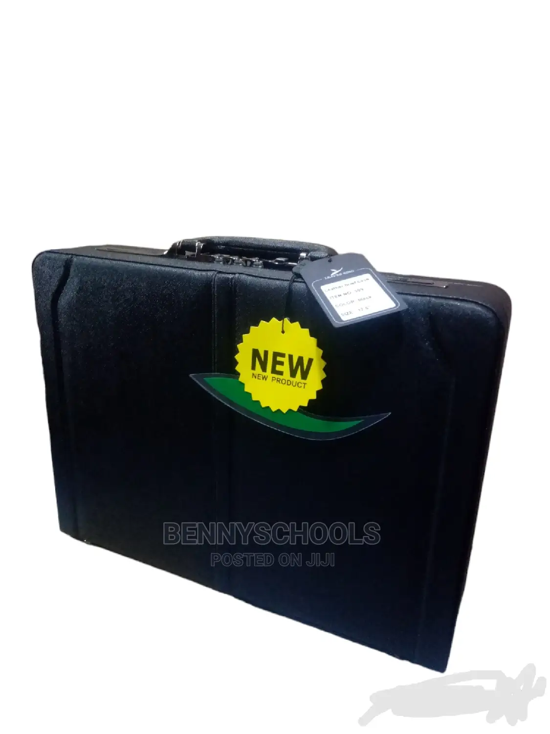 Big Black Leaves King Leather Briefcase