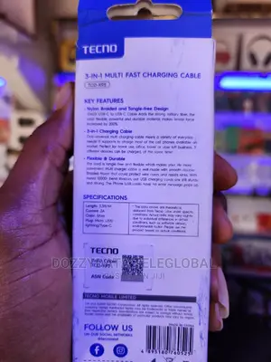 Tecno 3 in 1 Multi Fast Charging Cable