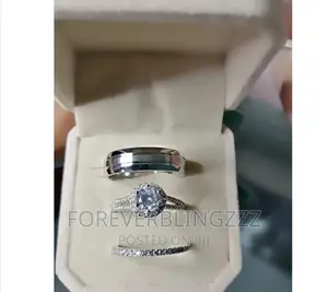 Wedding Ring Set.Authentic Sterling Silver and Titanium.