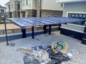 Blue Color Danpalon Carport Design