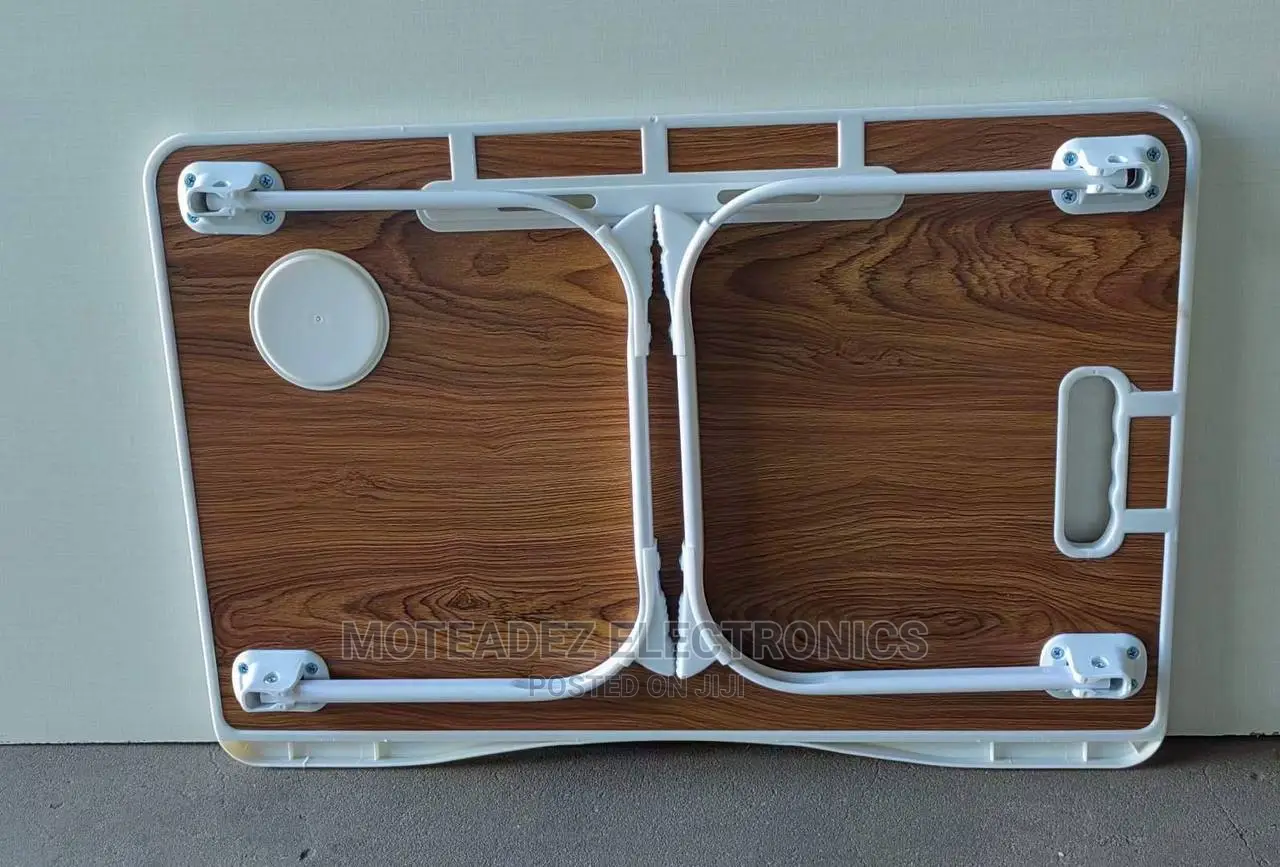 Foldable Over the Bed Laptop Table With Drawer and Cup Hole