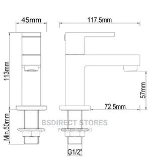 Wickes Kubic Chrome Ultra Modern Rectangular Basin Taps
