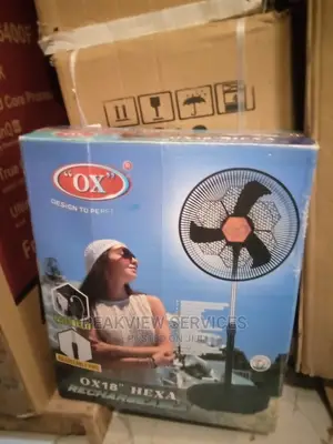 Easy to Operate OX 18'' Hexa RF-1618 Rechargeable Fan