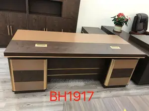 Quality Executive L-Shaped Wooden Office Table With Drawers.