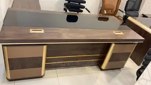 Quality Executive L-Shaped Wooden Office Table With Drawers.