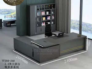 Quality Executive L-Shaped Wooden Office Table With Drawers.