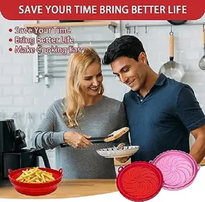 Red Foldable Air Fryer Liners