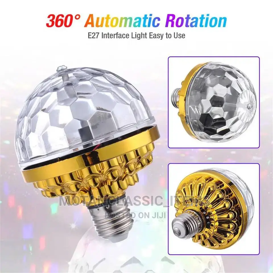 E27 Colorful Magic Auto Rotating LED Bulb (Stage Light)