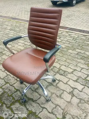 Executive Brown Leather Chair Swivel