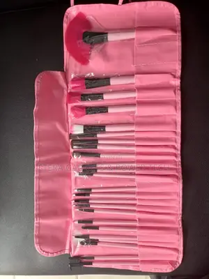 Makeup Brush Set in Pink and Black With 24 Pieces