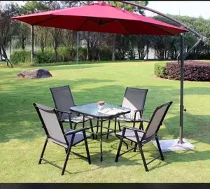 Shoot Out Umbrella and Outdoor Chairs and Table