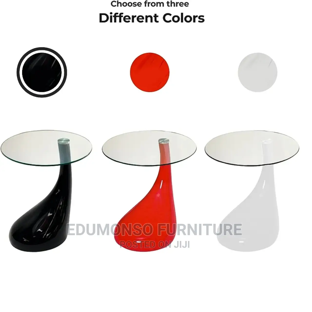 Glass End Table With High Gloss Base