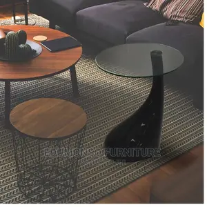 Glass End Table With High Gloss Base