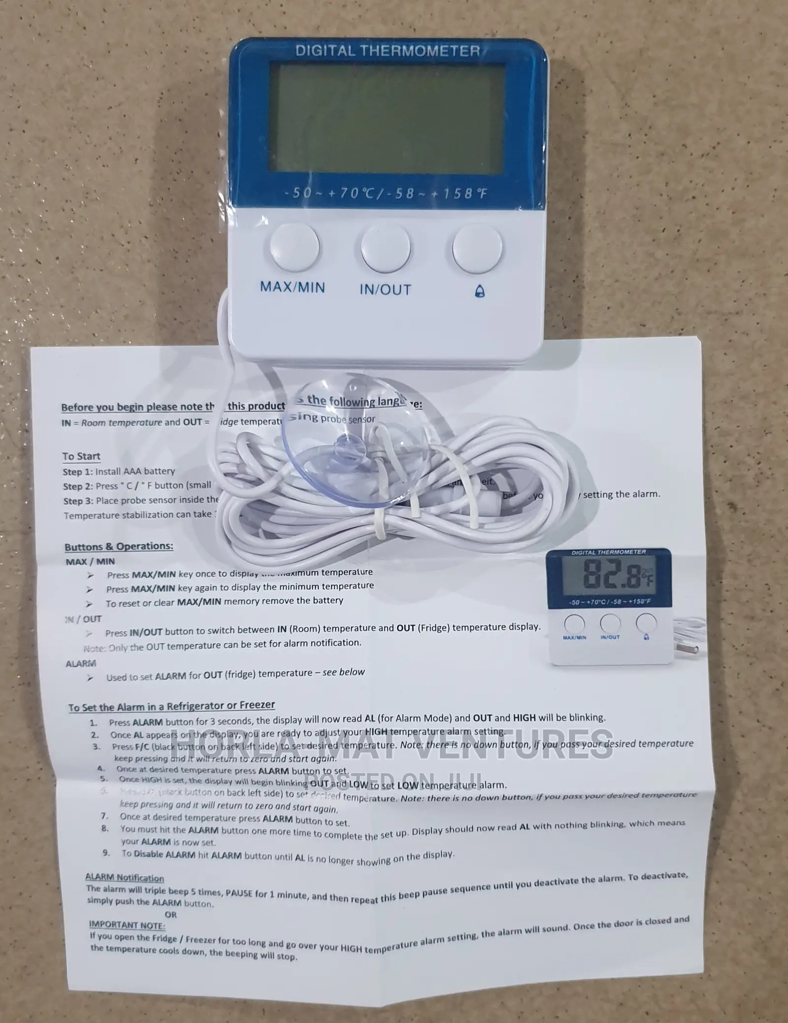 Digital Alarm Thermometer With Max/Min Function