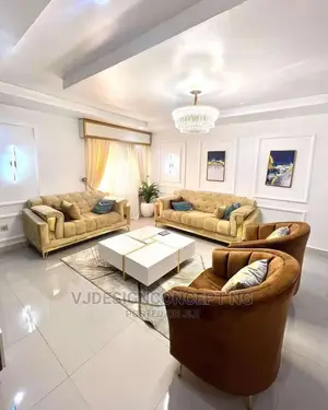 Modern 7 Seater Living Room Fabric Made Royal Sofa Chair.