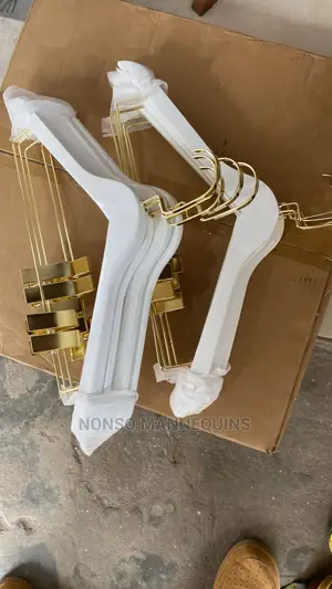 Gold And White 2 In 1 Hangers With Clips