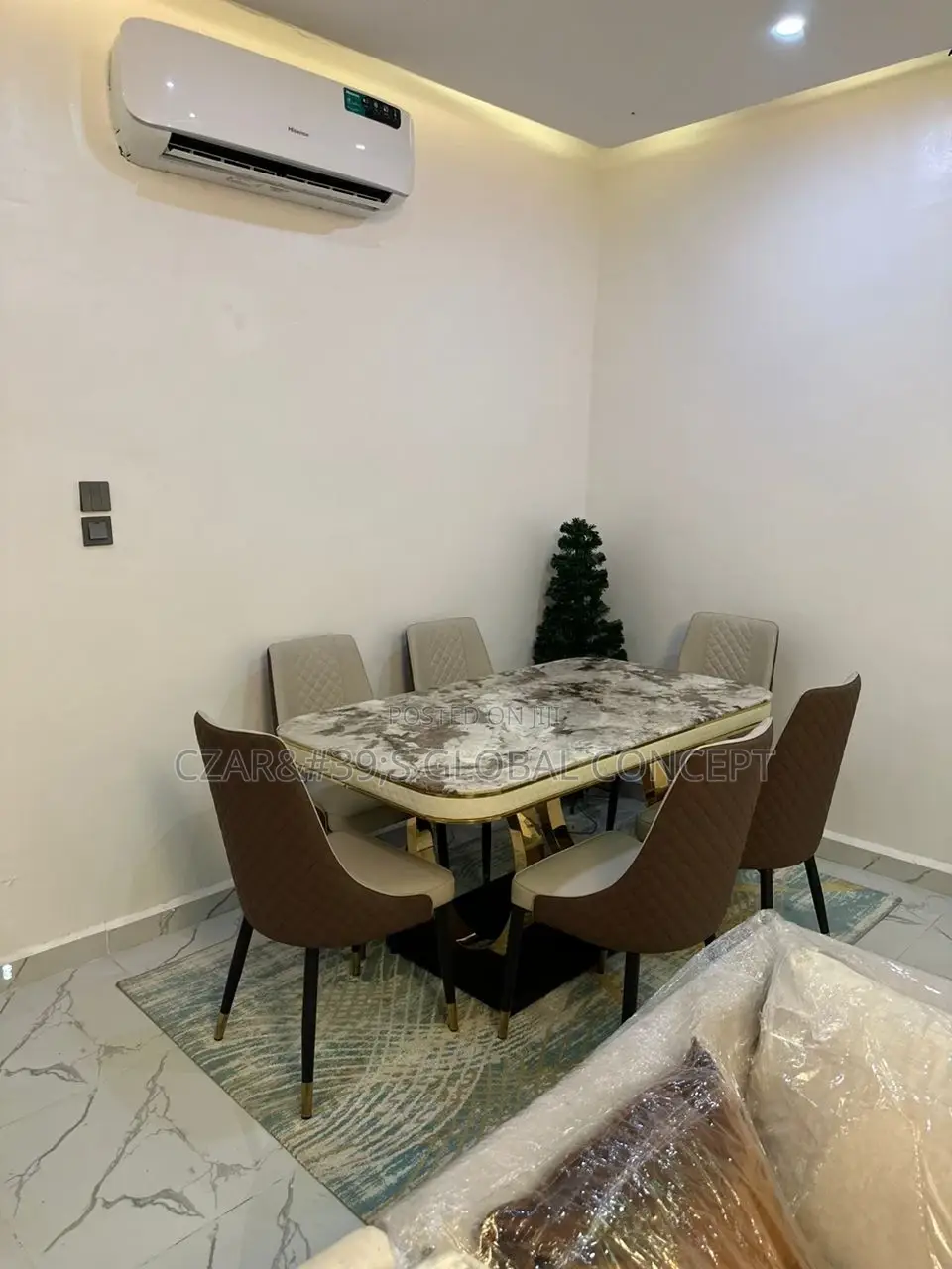 Executive Marble Top Dining Set