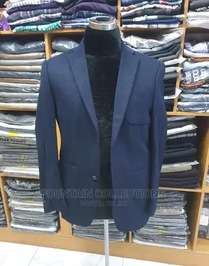 Photo - Original Wool Navy Blue Men's Blazer Jacket