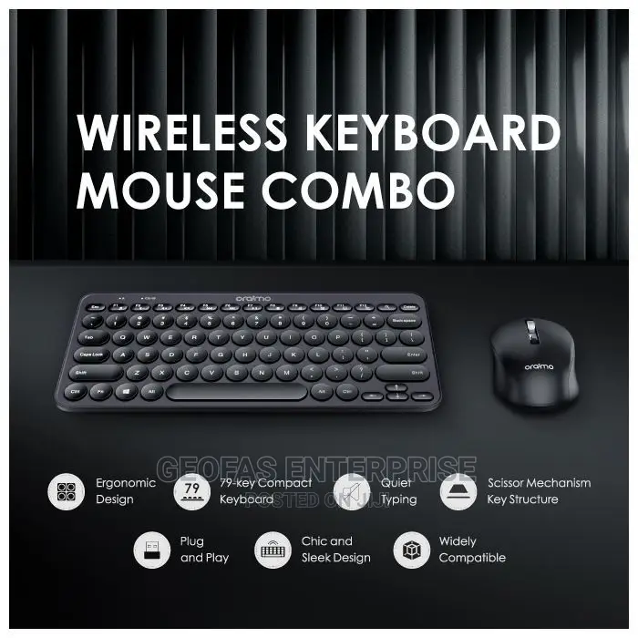 Oraimo Smart Slim Mechanism Wireless Keyboard Mouse Combo