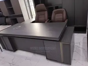 Quality Executive L-Shaped Wooden Office Table With Drawers.