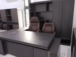 Quality Executive L-Shaped Wooden Office Table With Drawers.