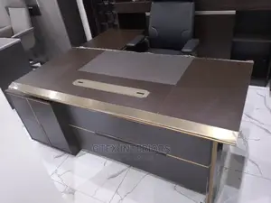 Quality Executive L-Shaped Wooden Office Table With Drawers.