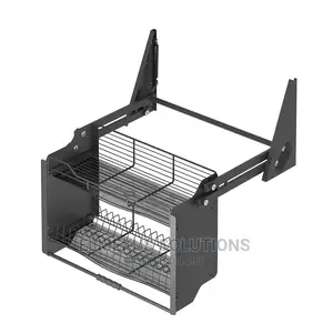 90cm Hydraulic Pulldown Plate Rack (Anthracite Black)-Turkey