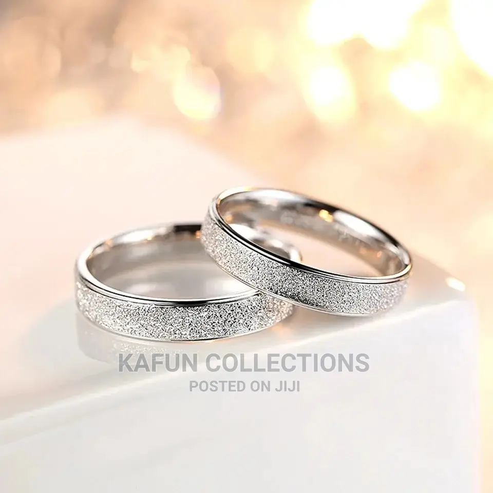 Non-Fading Titanium Steel Proposal/Engagement Rings for Both
