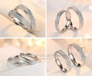 Non-Fading Titanium Steel Proposal/Engagement Rings for Both