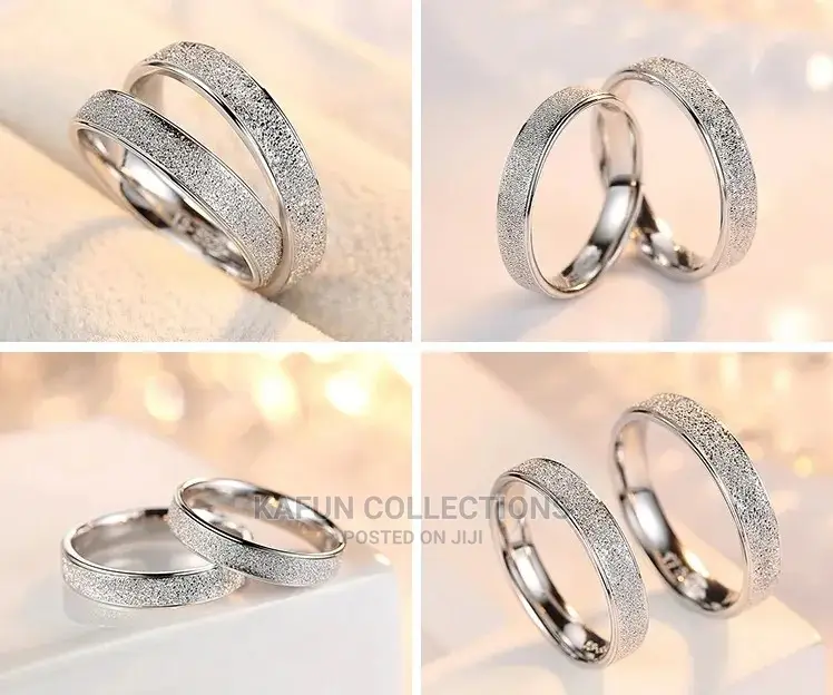 Non-Fading Titanium Steel Proposal/Engagement Rings for Both