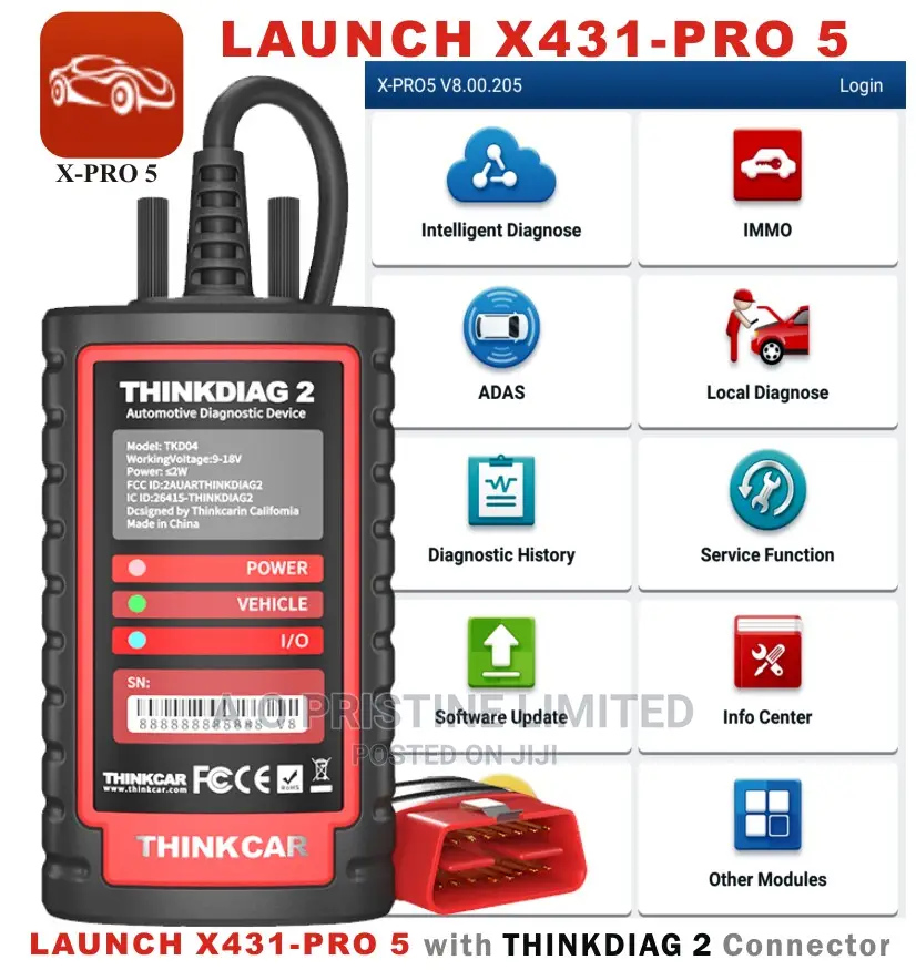 Launch Pro 5 Car Scanner With Thinkdiag 2 Connector