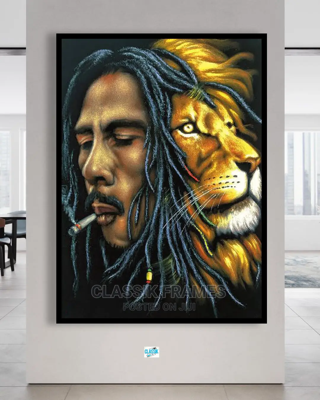 Bob Marley Lion Face Artistic Painting Wall Art