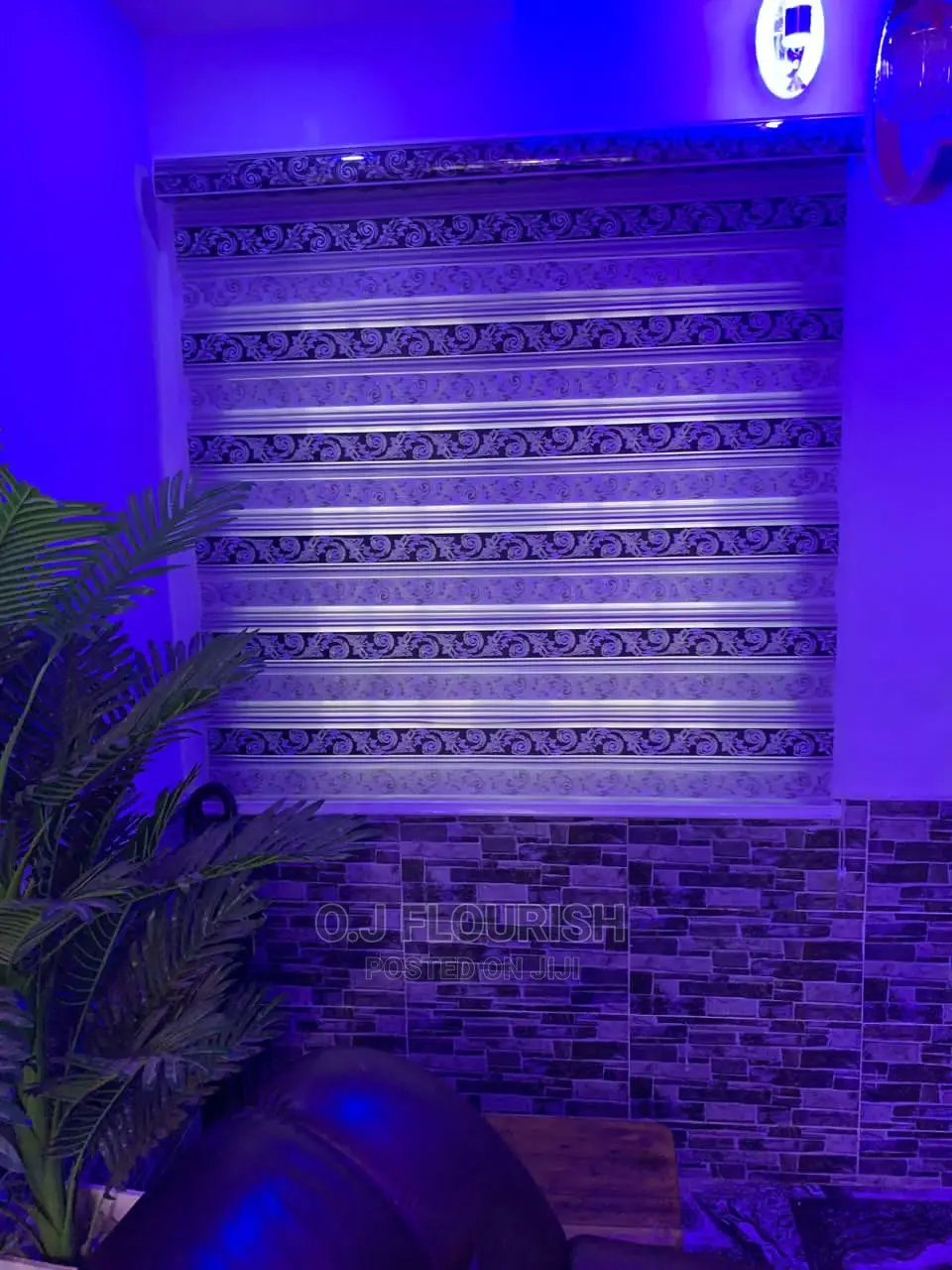 Bluish Background Day and Night Window Blinds