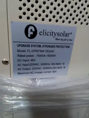 7.5kva Felicity Inverter 48vols Power Supply