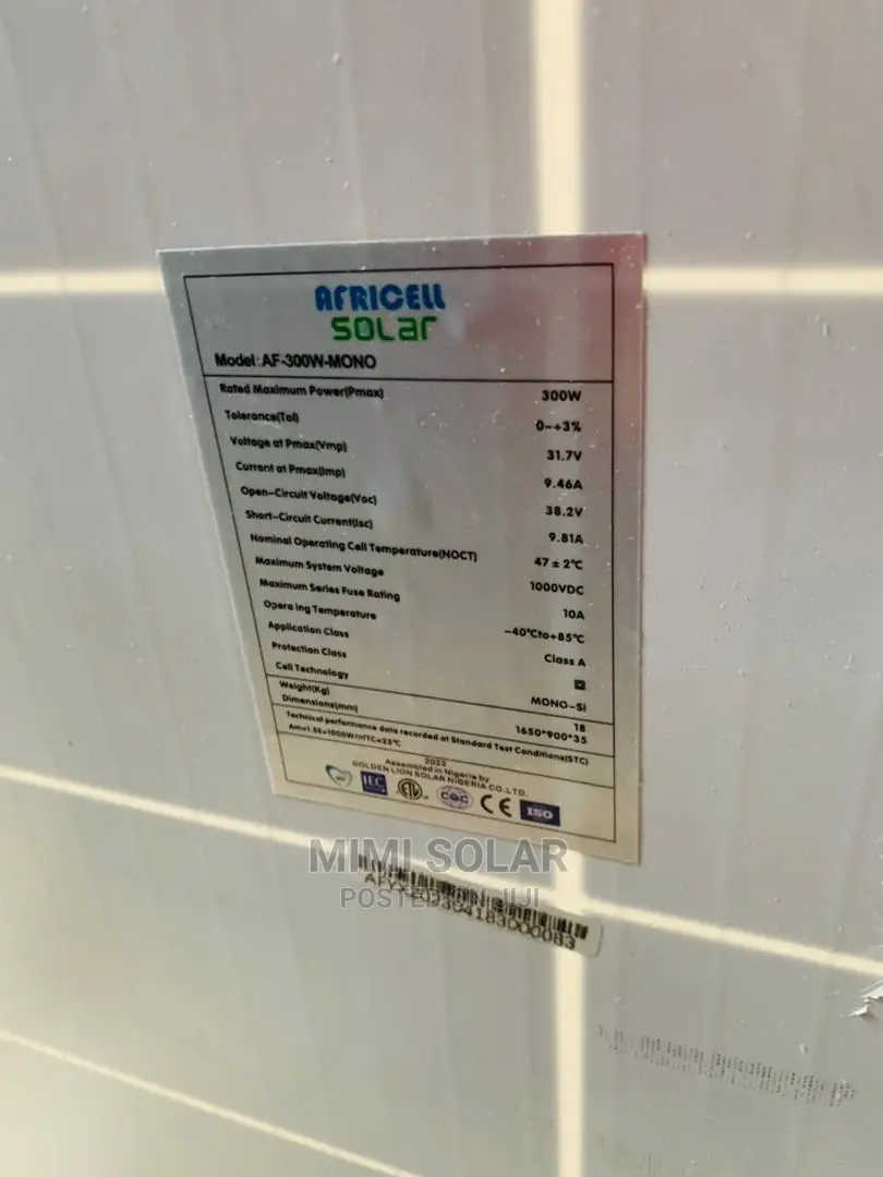 Africell 300 Watts Mono Panel