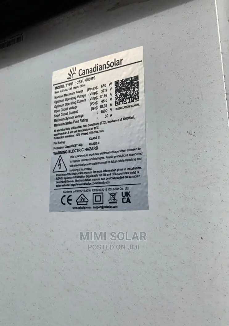 650 Watts Canadian Panel
