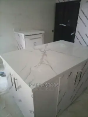 MB7. Kitchen Countertop Finishing With White Marble Stone 20