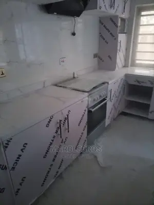 MB7. Kitchen Countertop Finishing With White Marble Stone 20