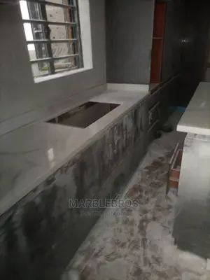 MB9. Kitchen Countertop Finishing With 20mm White Marble