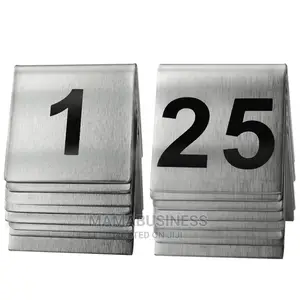 Number 1-25 Stainless Steel Table Sign Display-25pcs