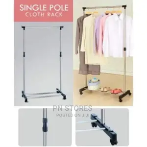 Single Pole Clothes Hanger on Wheels