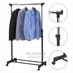 Single Pole Clothes Hanger on Wheels