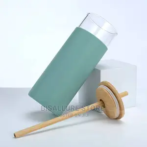 500ml Silicon Glass Bamboo Cup