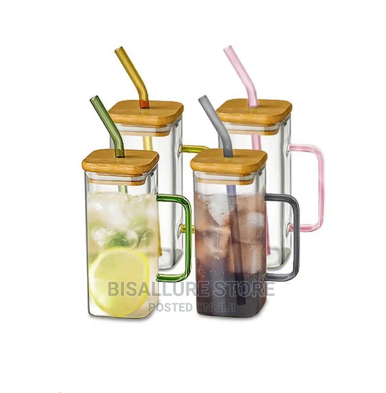 Glass Jar With Straw