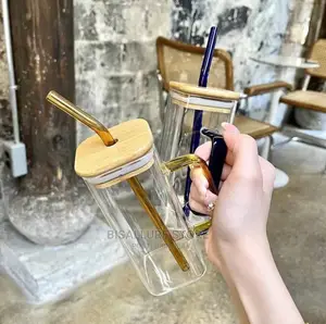 Glass Jar With Straw