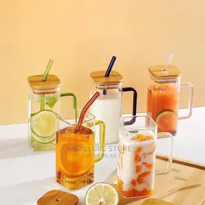 Glass Jar With Straw